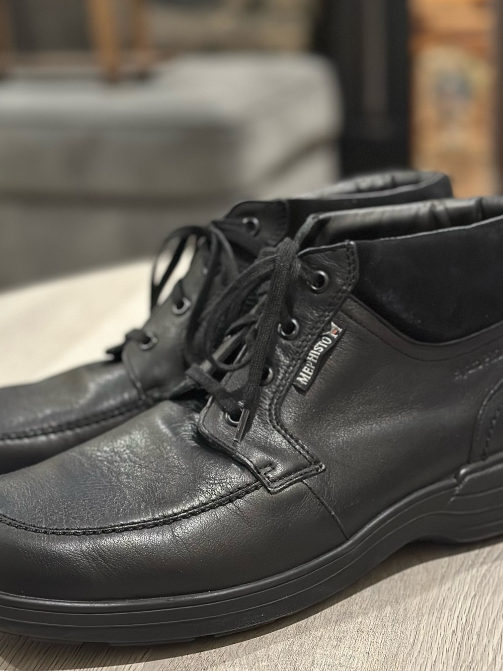 Mephisto Darwin Air-Jet Black Leather Chukka Boots Men’s 9.5 - Picture 6 of 11